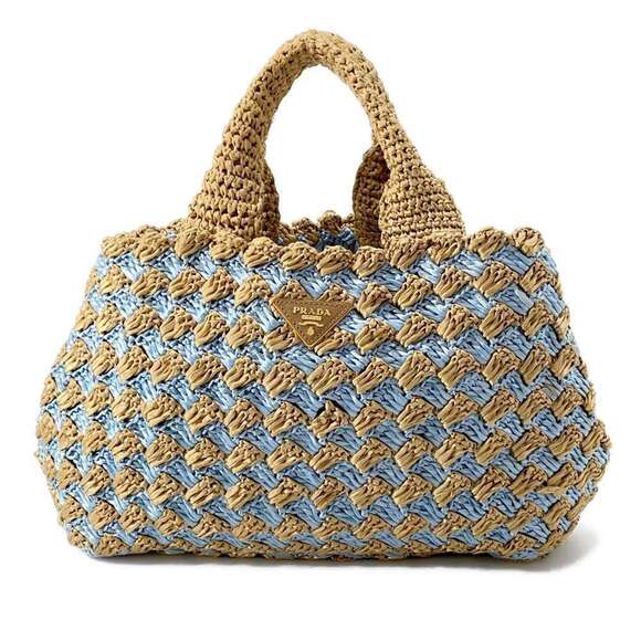 Prada Handbags - Prada Canapa Raffia Handbag Tote